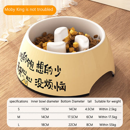 Non-Spill Slow Feeder Melamine Dog Bowl - Large Pet Dish canrusupet