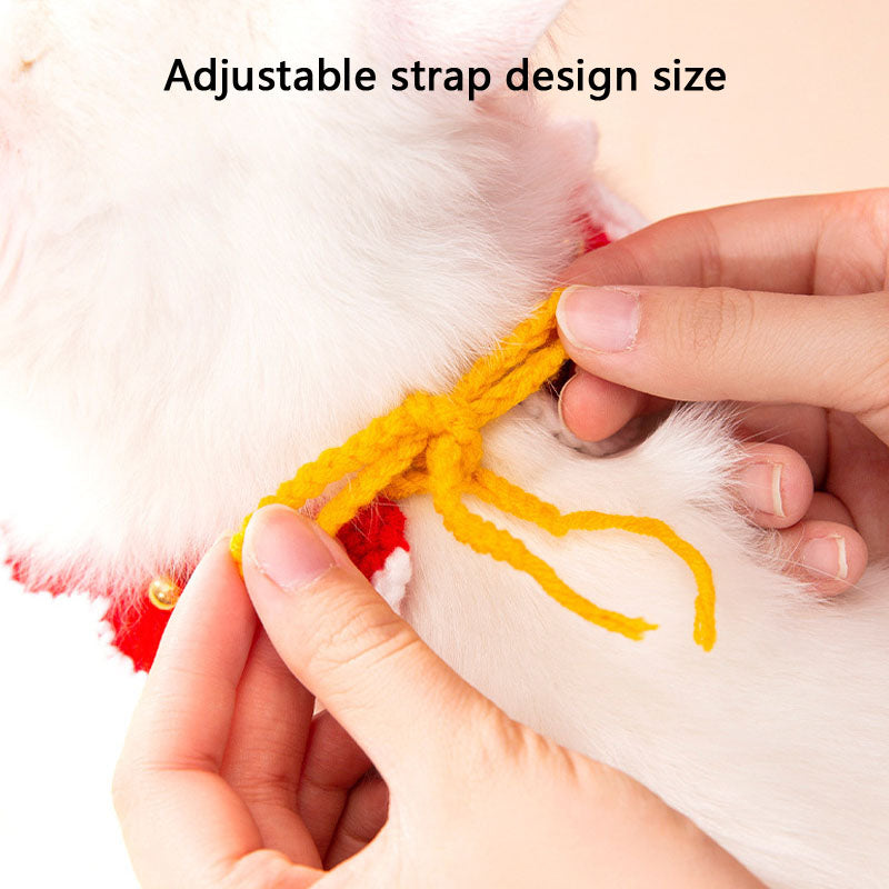 Festive Knit Cat Collar - Handmade Xmas & New Year Pet Gift canrusupet