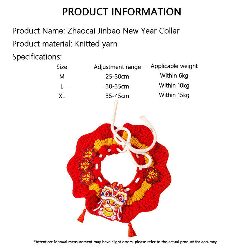 Festive Winter Cat Collar - Knit Christmas Bib For Cats canrusupet