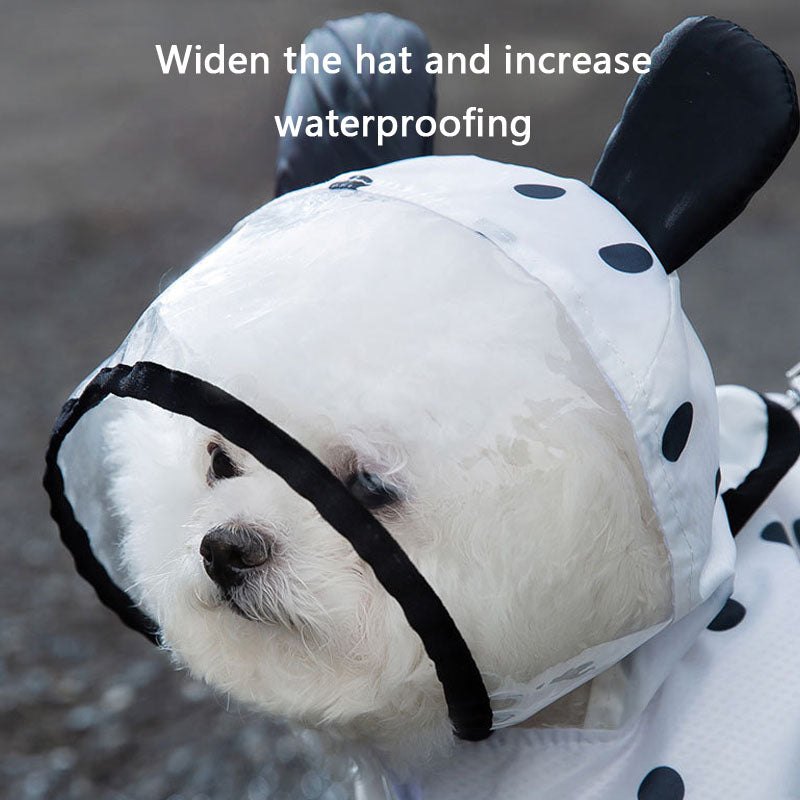 Dog Raincoat Waterproof, Polka Dot Bear Pet Cape Coat canrusupet