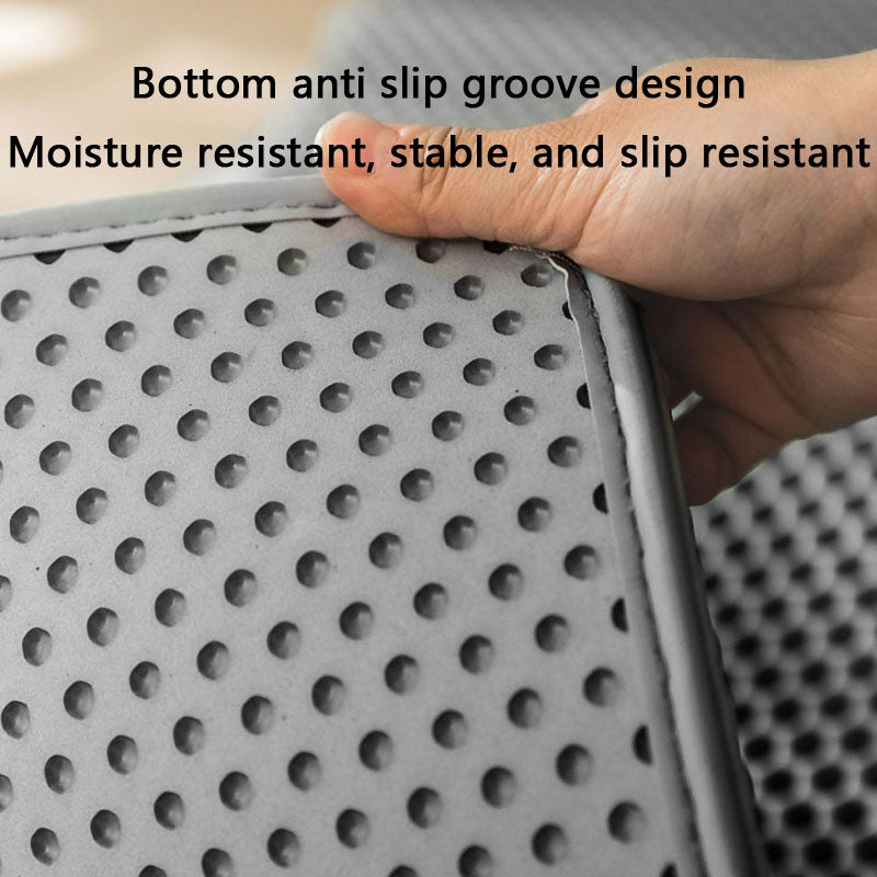 Animal Print Cat Litter Mat | 2-Layer, Anti-Skid, Washable canrusupet