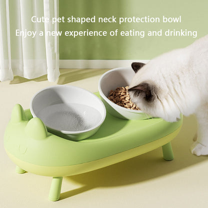 Elevated Ceramic Dog Bowl -  Anti-Tip & Neck Support Design canrusupet