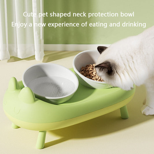 Elevated Ceramic Dog Bowl -  Anti-Tip & Neck Support Design canrusupet