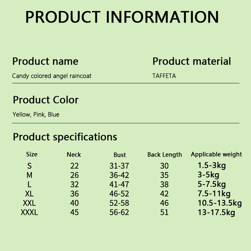 Candy-Colored Waterproof Dog Raincoat For Small Dogs canrusupet