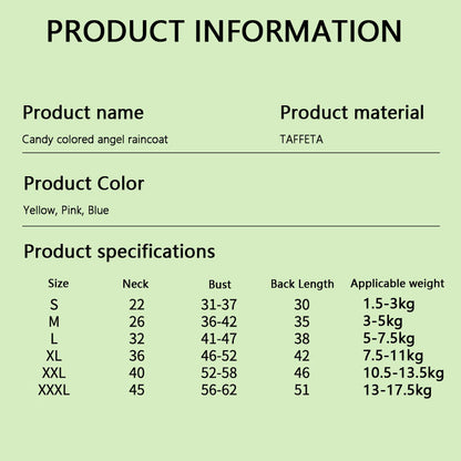 Candy-Colored Waterproof Dog Raincoat For Small Dogs canrusupet