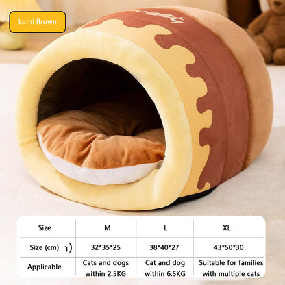 Sealed Can Style Semi-closed Cat Bed For Small Cats Dogs canrusupet