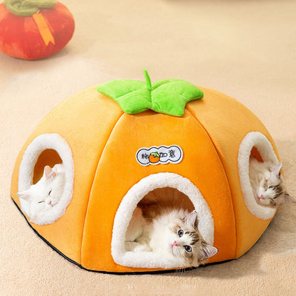 Persimmon Ruyi Style Multiple Openings Cat Bed canrusupet