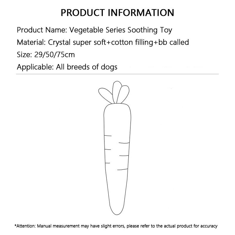 Squeaky Carrot Dog Toy - Chew-Proof Durable Dog Chew Toys canrusupet