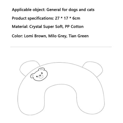 Breathable Embroidered Cartoon U-shaped Dog Pillow For Pet canrusupet