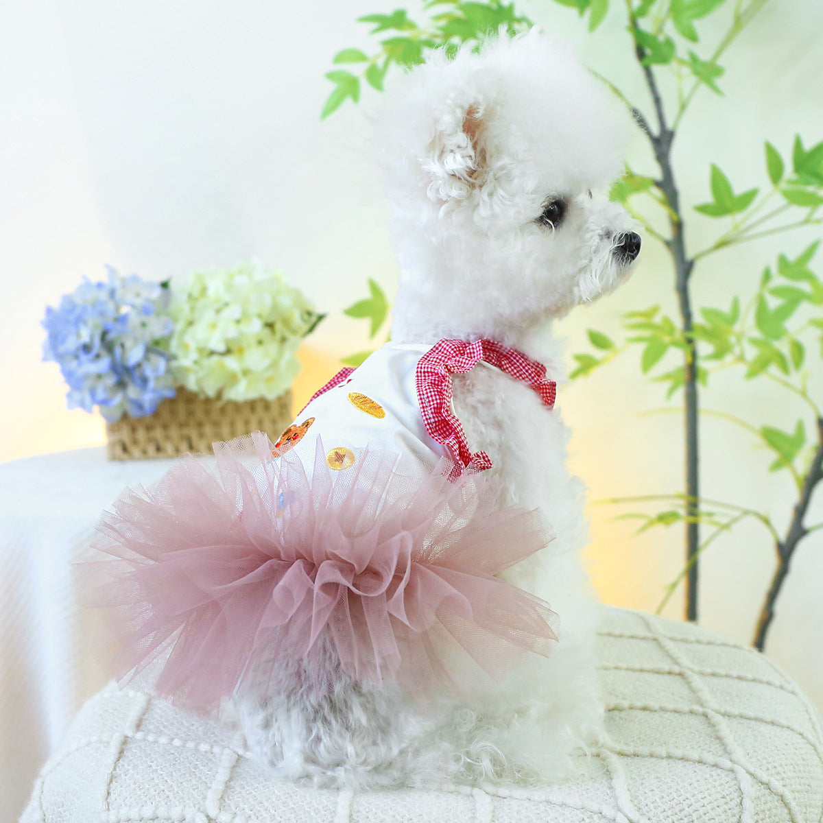 Dog or Cat Clothes Rainbow tulle dress - canrusupet