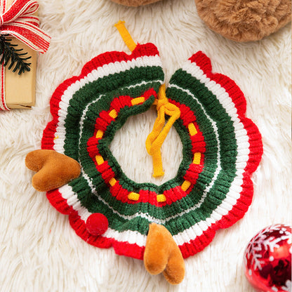 Christmas Winter Snowman Knit Dog Collar For Small Dog & Cat canrusupet