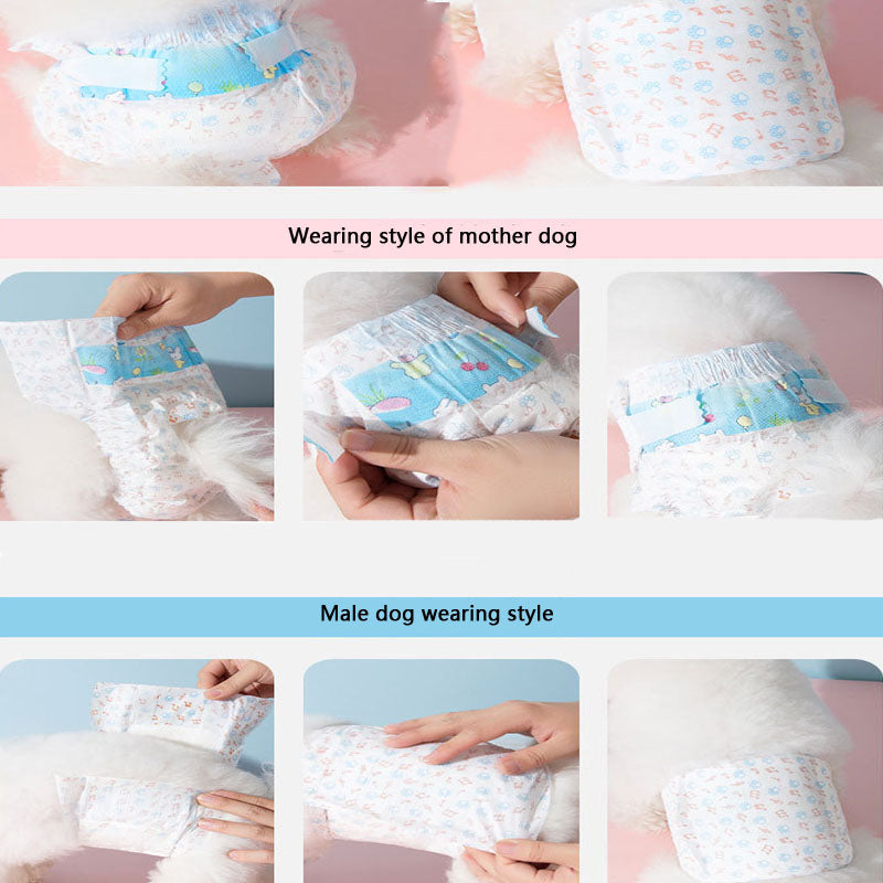 Male And Female Two Styles Disposable Dog Nappies canrusupet