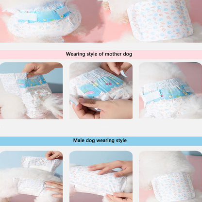 Male And Female Two Styles Disposable Dog Nappies canrusupet