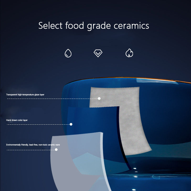 Starry Sky Ceramic Dog Bowl - Pet Feeding & Water Bowl canrusupet