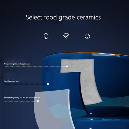 Starry Sky Ceramic Dog Bowl - Pet Feeding & Water Bowl canrusupet