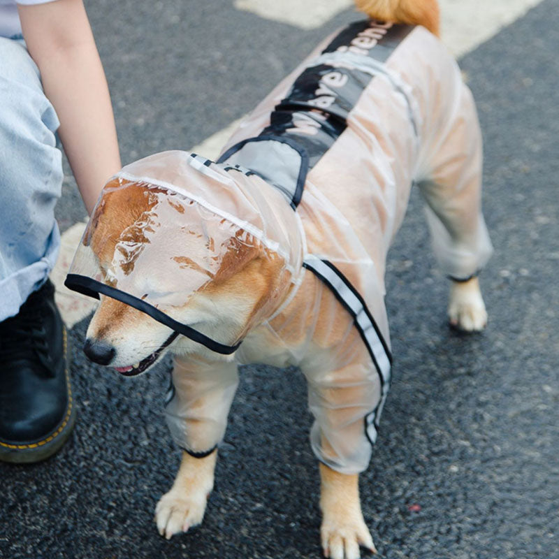 Dog Raincoat 4-Leg Waterproof Reflective For Small Dogs canrusupet