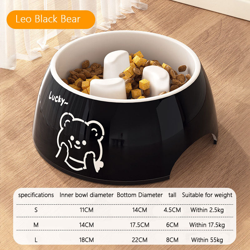 Non-Spill Slow Feeder Melamine Dog Bowl - Large Pet Dish canrusupet