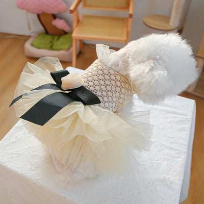 Dog or Cat Clothes Princess Pompadour Wedding Dress - canrusupet