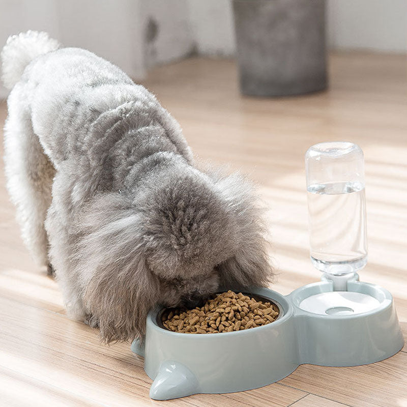 Dog Bowl Stainless Steel Double Dish - Auto Waterer for Pet canrusupet