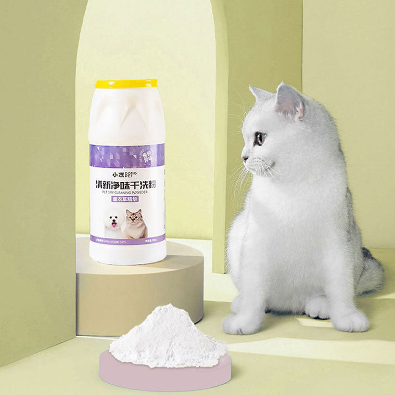 Dog Bath Dry Shampoo Powder - No-Rinse Deodorizing For Pet canrusupet