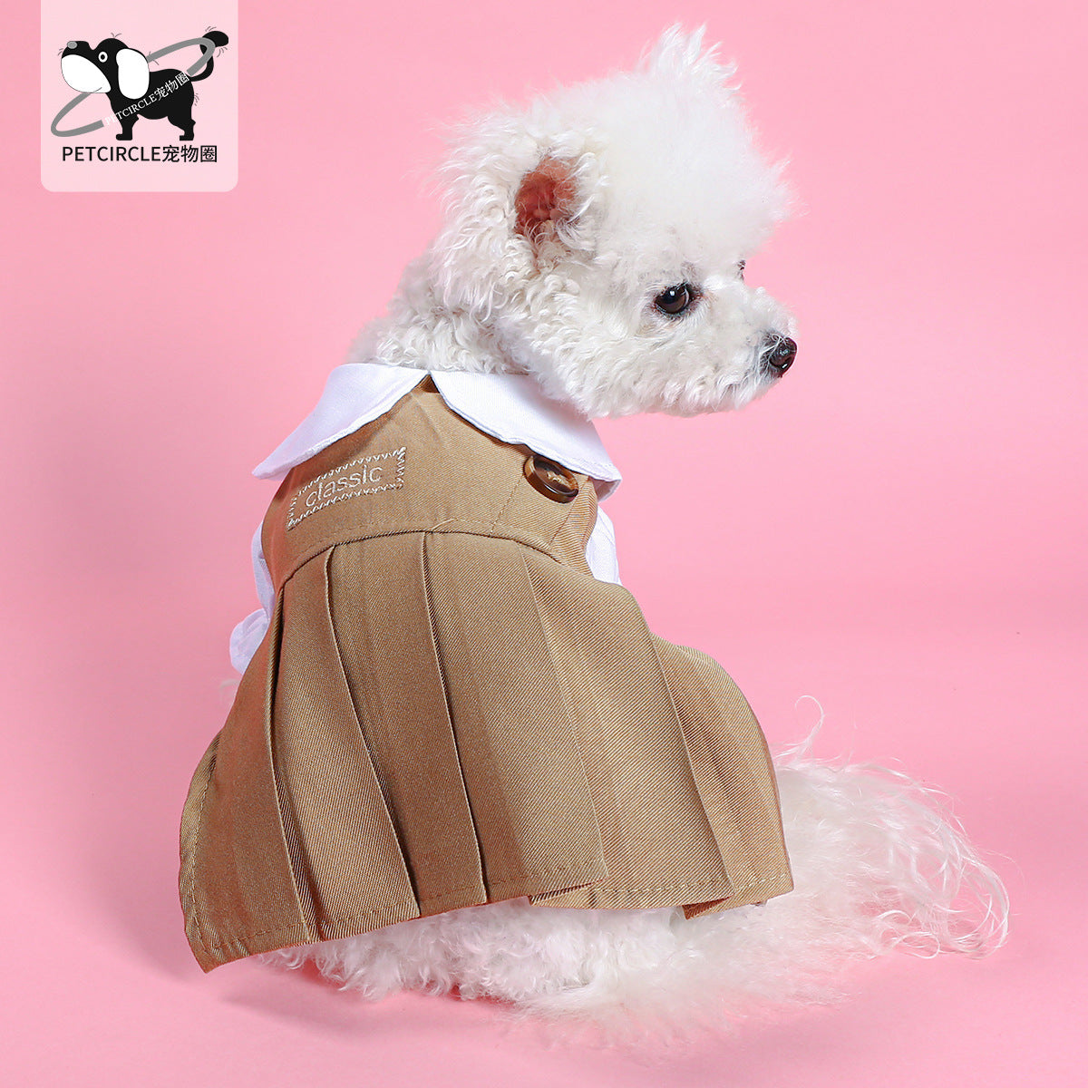 Dog Or Cat Clothes  Khaki dress - canrusupet