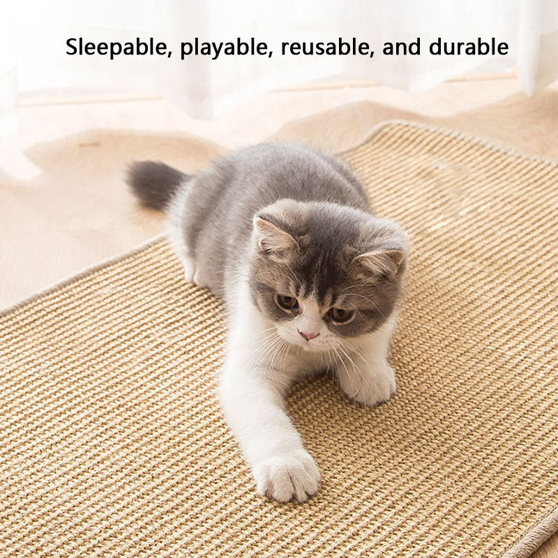 Cat Scratcher Pad - Sisal Mat For Sofa Protection & Cat Bed canrusupet