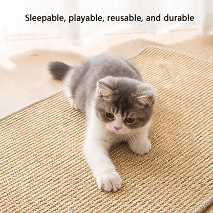 Cat Scratcher Pad - Sisal Mat For Sofa Protection & Cat Bed canrusupet
