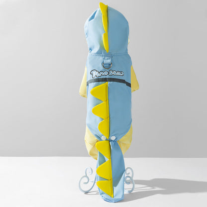 4-Leg Dog Raincoat Tail Protector - Dino Style Waterproof canrusupet