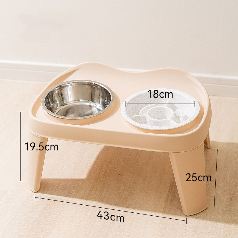Folding Elevated Double Bowl Style Dog Bowl For Pet canrusupet