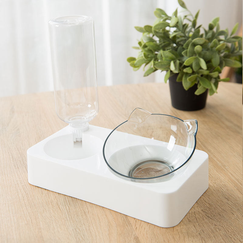 Double Bowl Style Dog Bowl Water Fountain Integrated Type canrusupet