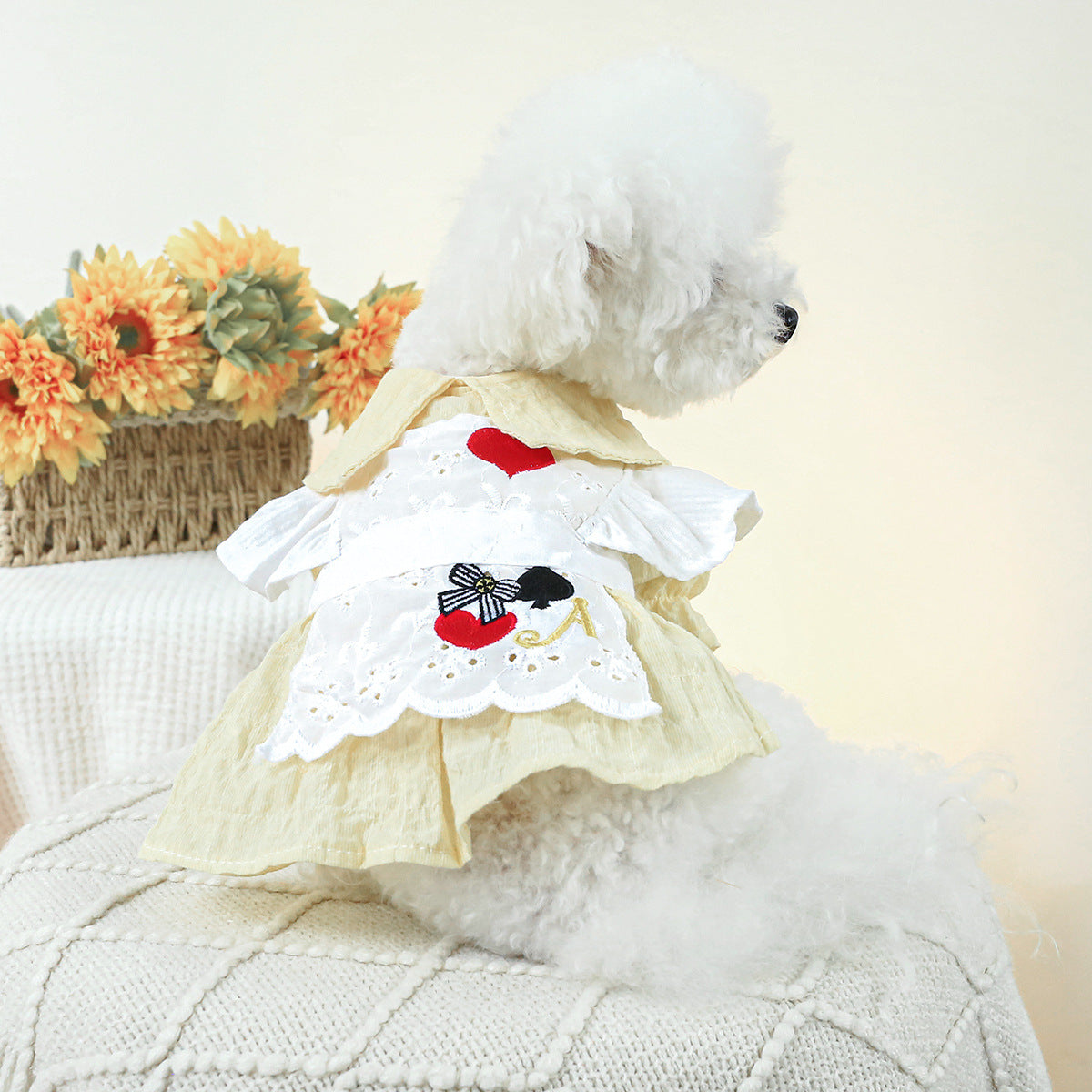 Dog Or Cat Clothes Doll Neck Dress - canrusupet