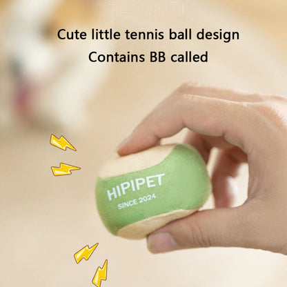 Squeaky Dog Chew Toys - Tennis Ball & Racket Set For Puppies canrusupet