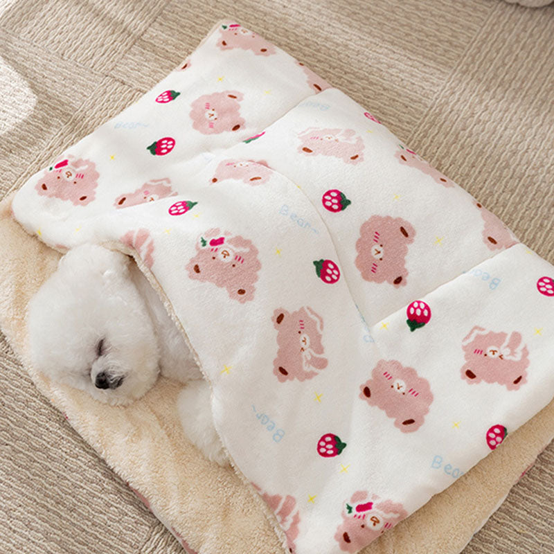 Cartoon Style Flannel Dog Blanket For Dogs Cats canrusupet