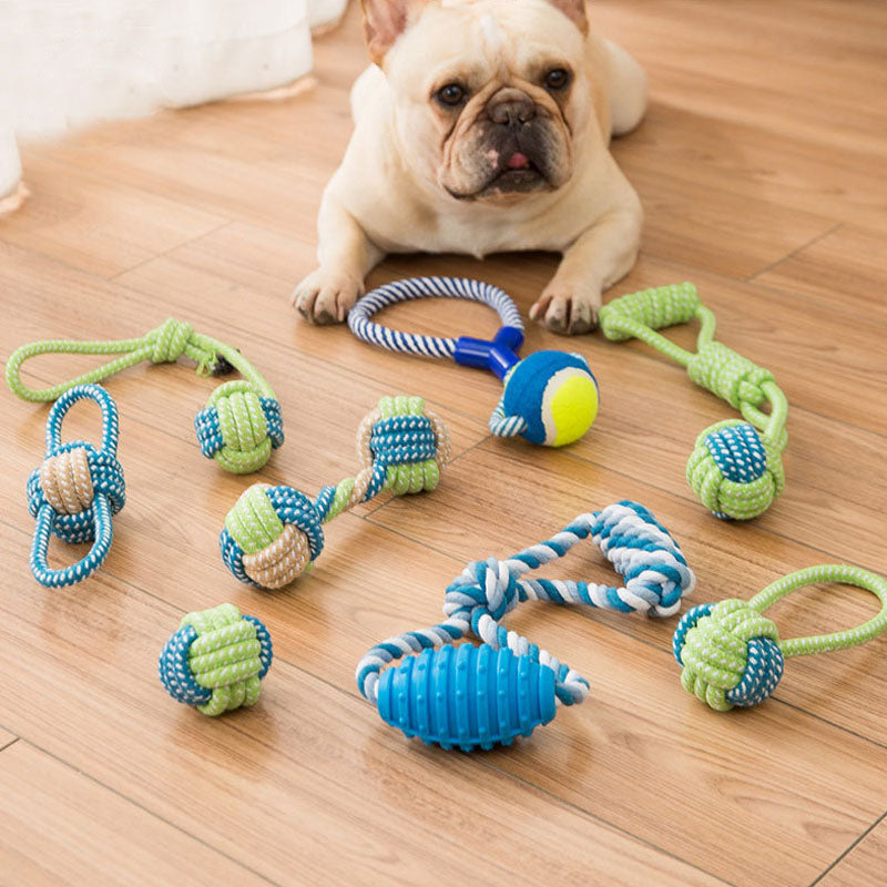 Teeth Grinding Knot Style Ball Style Dog Toys canrusupet