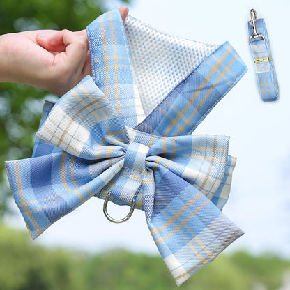 Pet JK Dress Harnesses Plaid Skirt Puppy Girl Dog Clothes For Small Medium Dogs - canrusupet