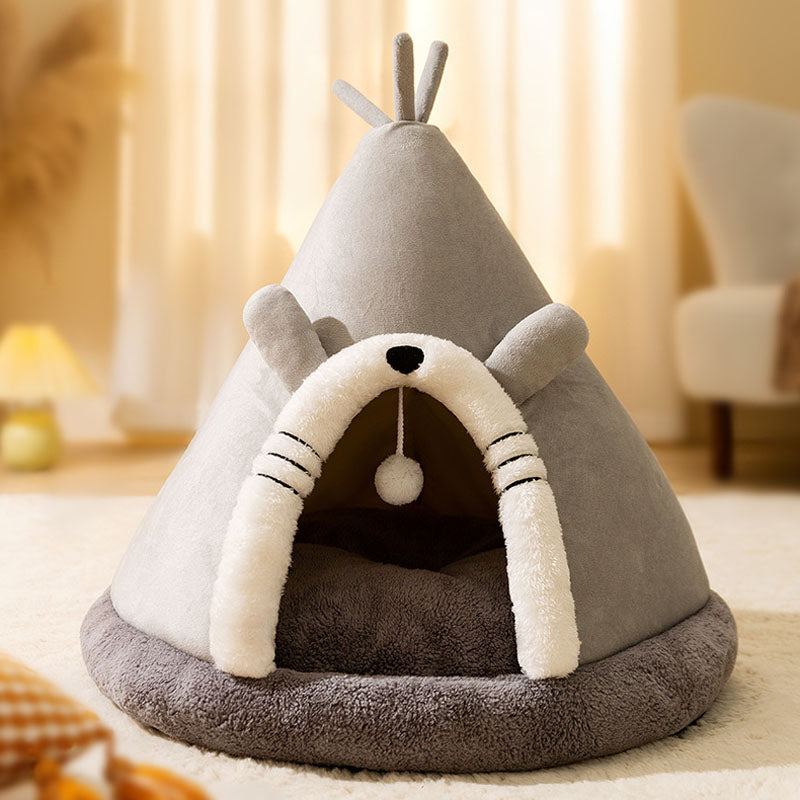 Triangle Shape Tent Style Cat House For Cats Small Dogs canrusupet