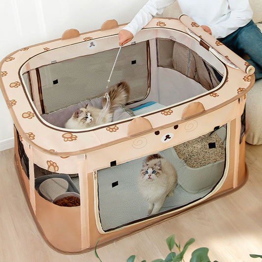 Foldable Style Rectangle Cat Delivery Room Cat House canrusupet