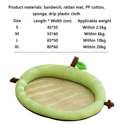 Cool Feeling Fruit Shape Backrest Type Cat Bed For Cats Dogs canrusupet