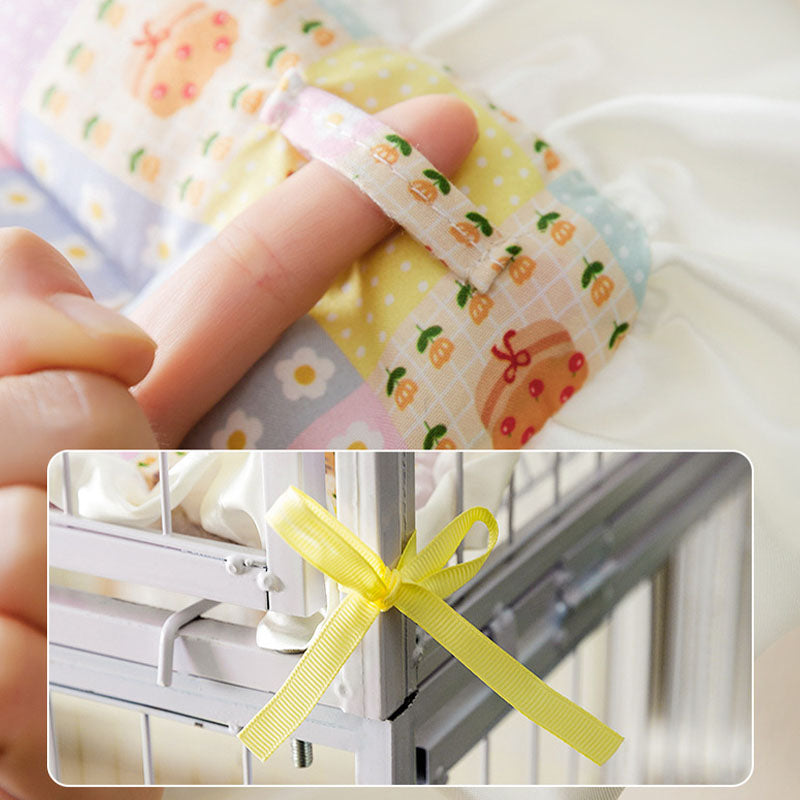 AB Side Dual-use Style Small Floral Pattern Dog Kennel canrusupet