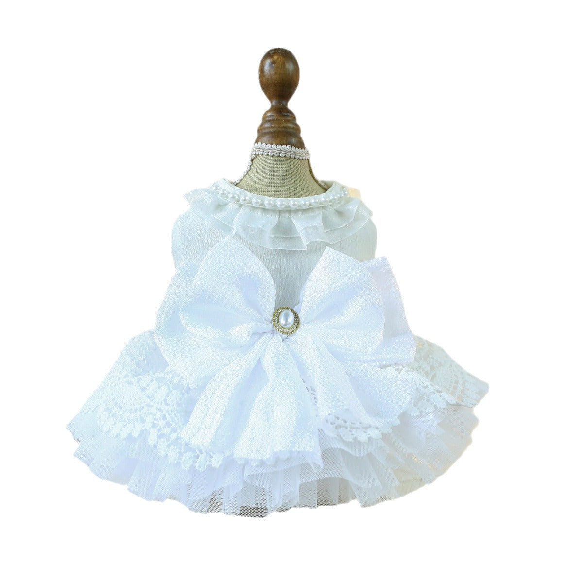 Dog Or Cat Clothes Wedding Dress With Pearls - canrusupet