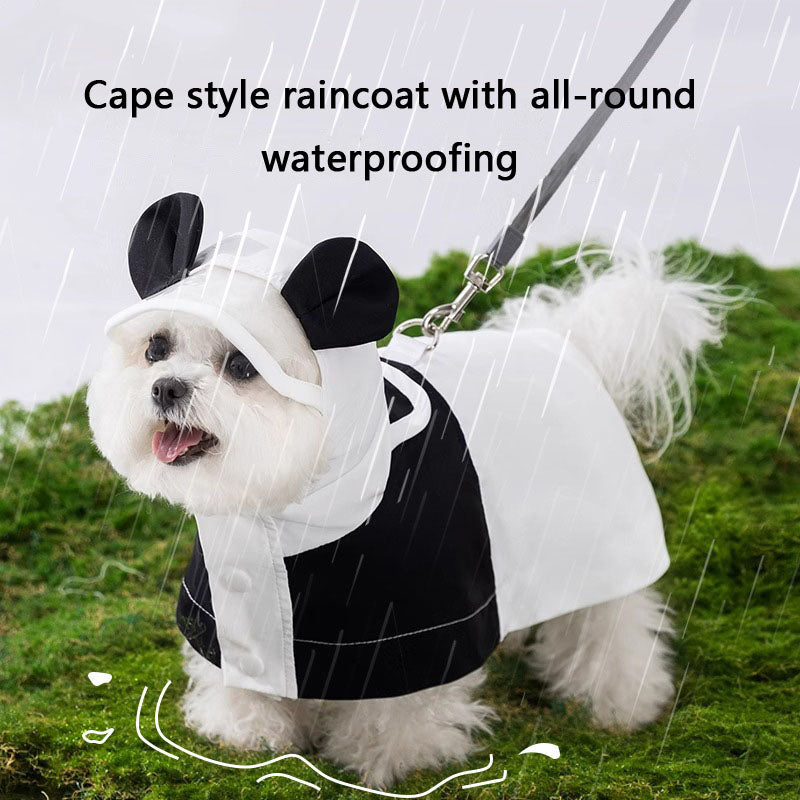 Cute Panda Dog Raincoat - Waterproof For Small/Medium Dogs canrusupet
