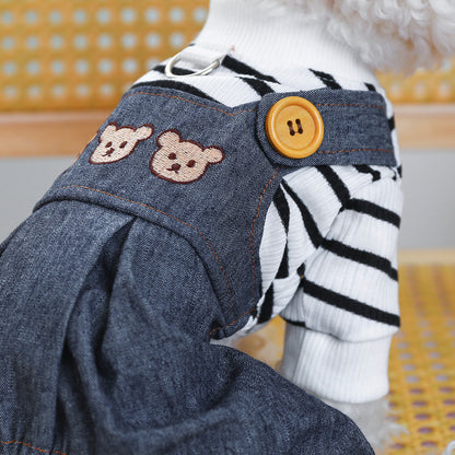 Dog Or Cat Clothes Basketball Bear head jeans - canrusupet