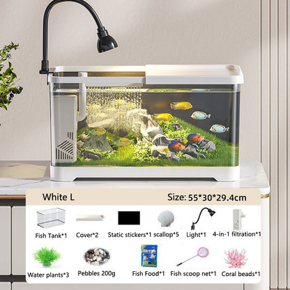 Fish Tank Aquarium Desktop Ecological Goldfish Tank Home Decoration - canrusupet