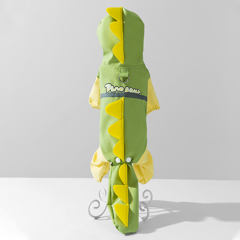 4-Leg Dog Raincoat Tail Protector - Dino Style Waterproof canrusupet