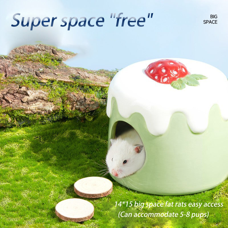 Hamster Pudding Ceramic Nest - canrusupet