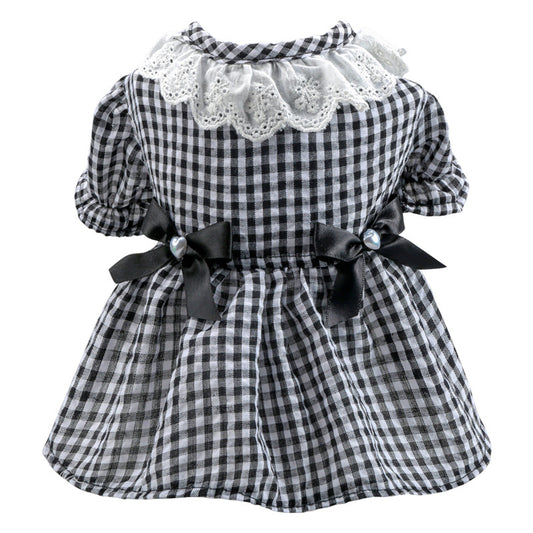 Dog Or Cat Clothes Checked Pearl Skirt - canrusupet