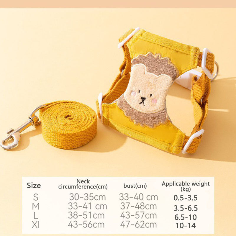 Cartoon Style Vest Style Dog Chain For Dogs Cats canrusupet