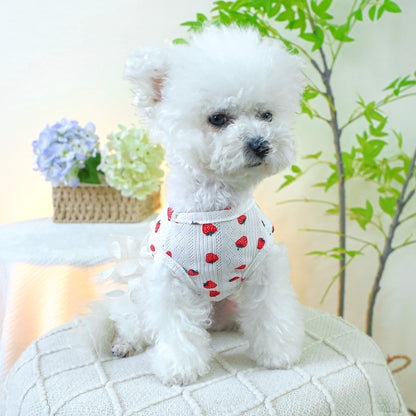 Dog Or Cat Clothes Strawberry Polka Dot Dress - canrusupet